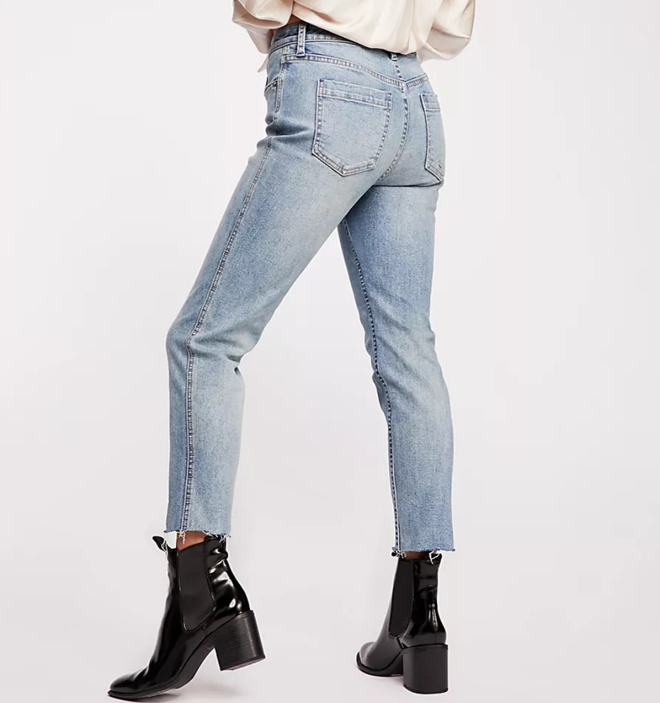 Free People CRVY vintage high rise straight jeans